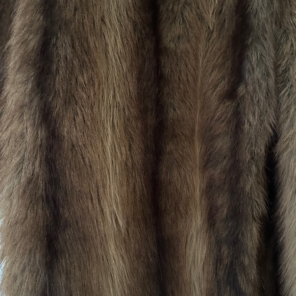 NWT Oversized Faux Fur Coat sz Large Brown Strip - Picture 7 of 11